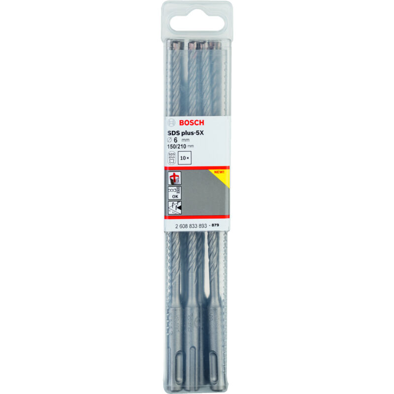

BOSCH 2608833893 Brocas martillos perforadores SDS-plus-5X 6 x 150 x 210 mm