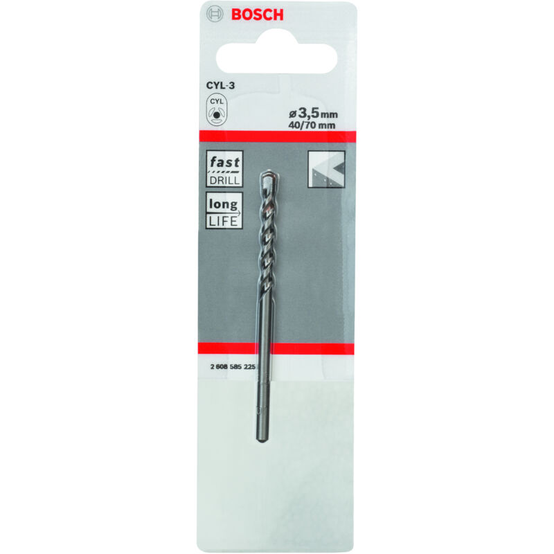 

BOSCH 2608585225 Brocas para hormigón CYL-3 3,5 x 40 x 70 mm d 3,3 mm