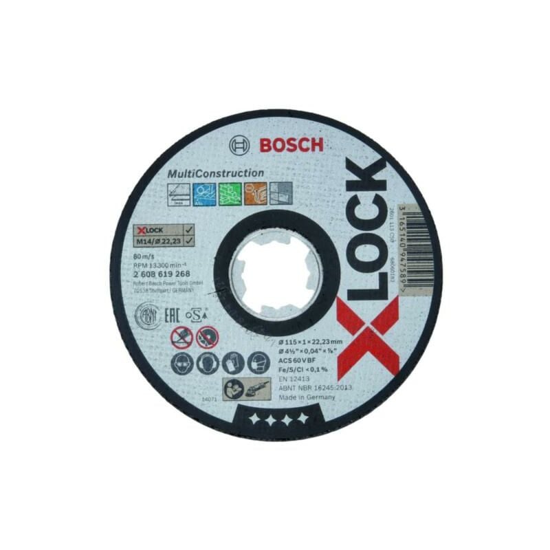 Bosch - x-lock Expert Multi Construction 115x22mm Straight Cutting Disc