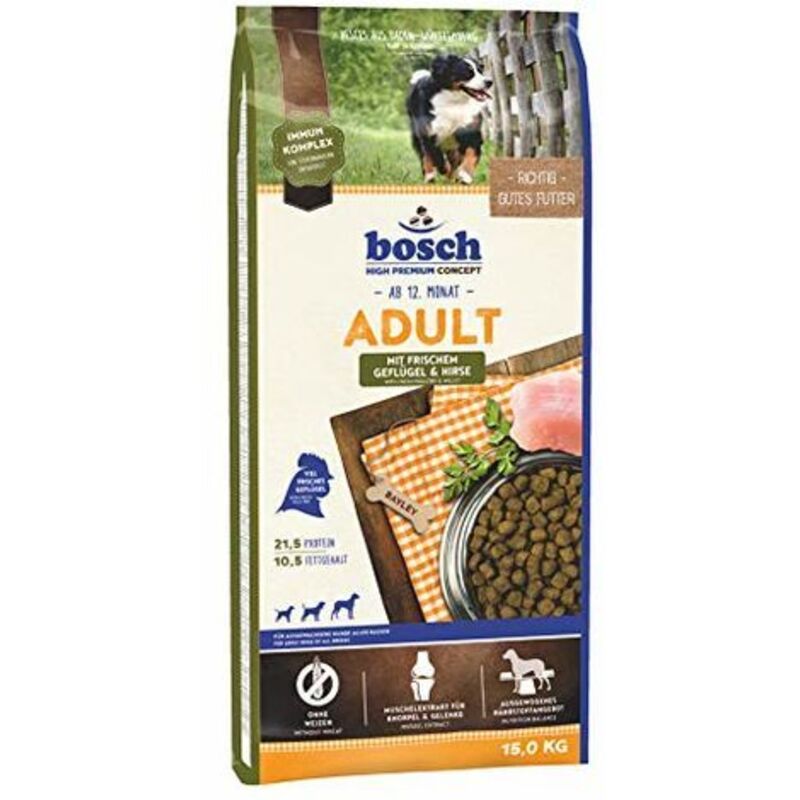 Cibo secco per cani adulti con pollo e cereali di mijo, 15 kg - Bosch