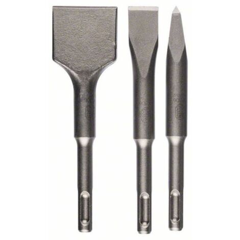 Bosch – Coffret de burins SDS plus 3 pièces pour béton et brique – Burin plat 20mm, burin à bêche 40mm – 2608690180