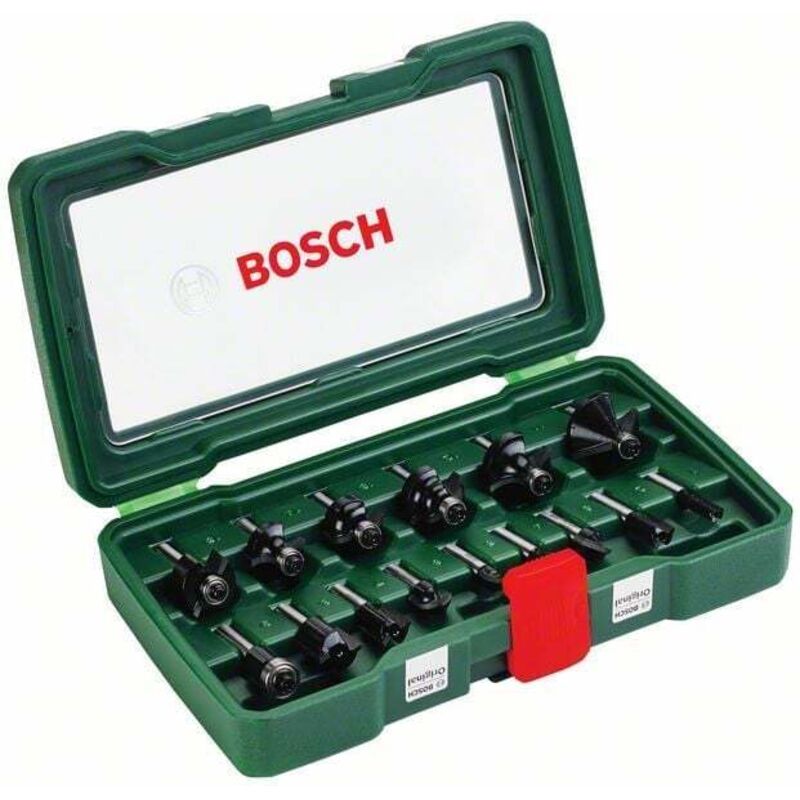 Bosch - Jeu de fraises-HM 15 pièces Diamètre : tige 1/4 - 2607019468