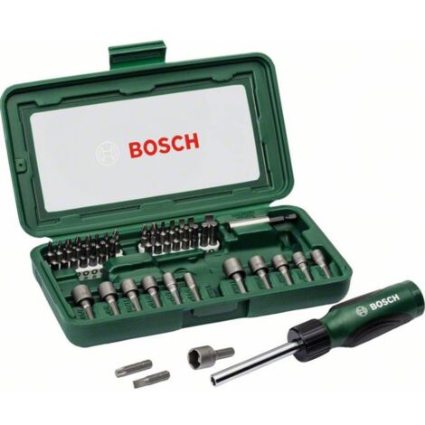 Bosch – Coffret de 46 embouts de vissage – Porte-embout magnétique – Compatibilité avec outils électroportatifs – Pour vis à tête hexagonale