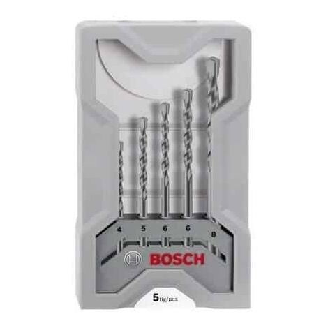 Bosch – Coffret de 5 forets béton CYL-3 – Diamètres 4/5/6/8mm – Longueurs 40/50/60/80mm – Compatible tige cylindrique – 2607017080