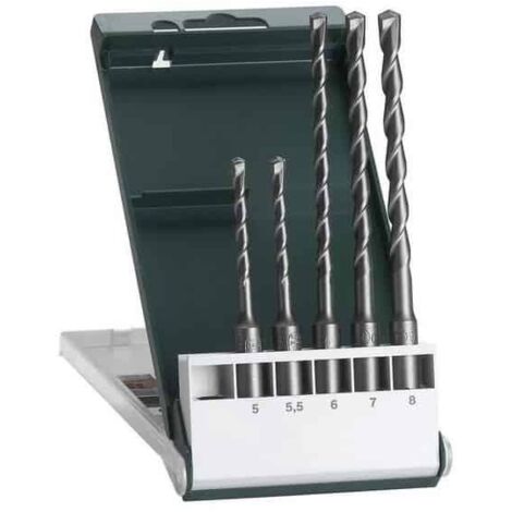 Bosch – Coffret de 5 forets SDS-plus Ø 5 à 8 mm – Longueur utile 110/160 mm – Pour perçage béton armé – Coffret professionnel