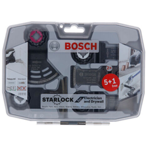 Bosch – Coffret de 6 lames Starlock BIM pour électricien et plaquiste – Changement rapide – Compatible outils Starlock – 2608664622