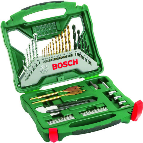 Set mixte vissage-perçage Bosch - Coffret X-Line Titane de forets et d'embouts de vissage, 50 pieces