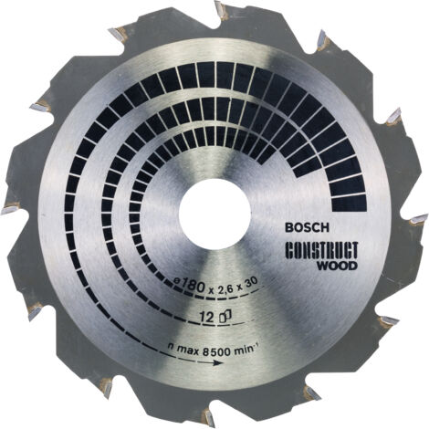 Bosch Construct Wood hoja sierra circular 180 mm metálica