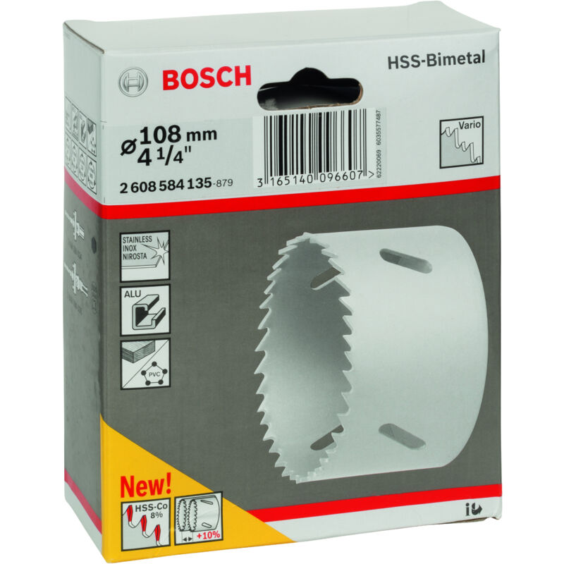 

BOSCH 2608584135 Coronas HSS bimetálicas adaptadores estándar 108 mm 4 1/4