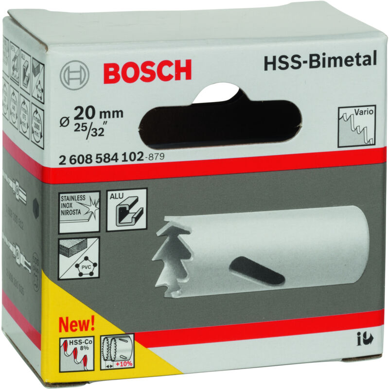 

2608584102 Coronas HSS bimetálicas adaptadores estándar 20 mm 25/32 - Bosch