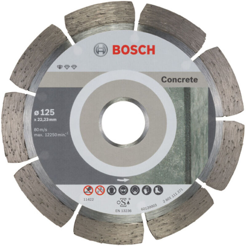 Bosch - Zubehör - Diamanttrennscheiben-Set für Beton 125x22,23 mm, 10-tlg. 2608603240