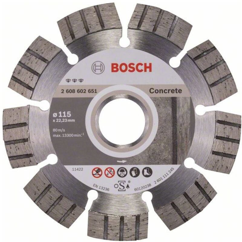 Image of Bosch - Diamanttrennscheibe Best for Concrete, 115 x 22,23 x 2,2 x 12 mm