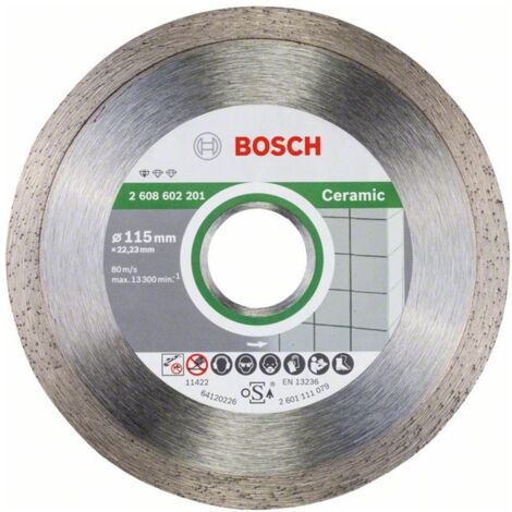 Bosch Diamanttrennscheibe Standard for Ceramic 115 x 22,23 x 1,6 x 7 mm 10 Stk
