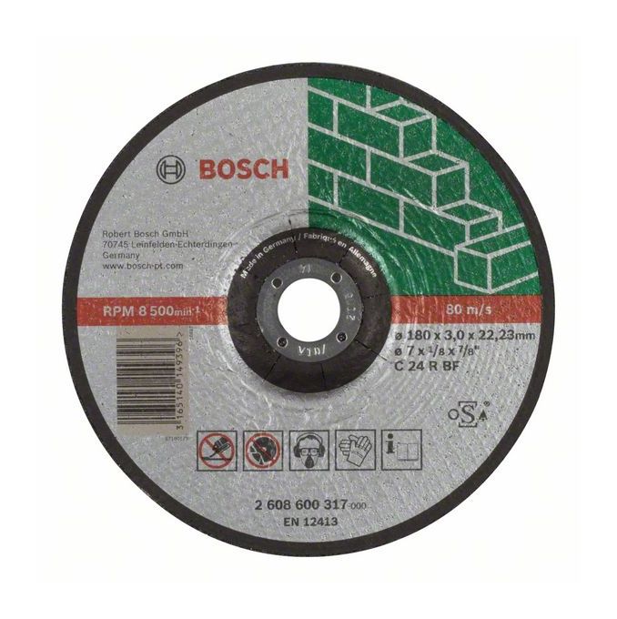 

BOSCH 2608600317 Disco corte acodado Expert Stone C 24 R BF, 180, 3,0