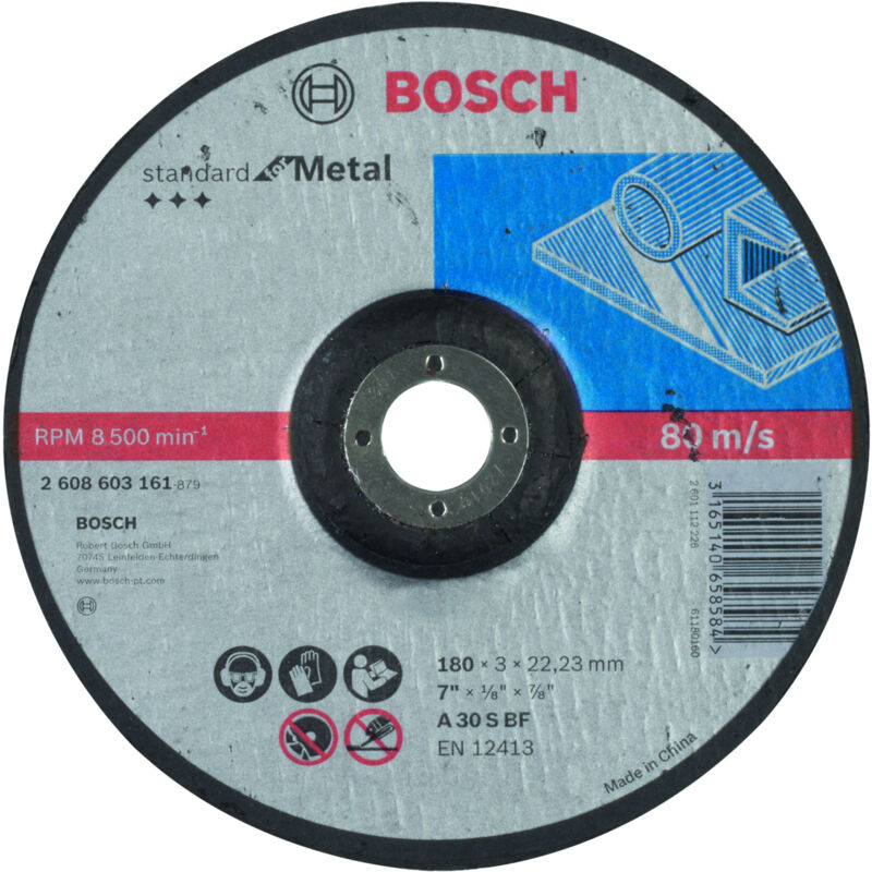 

BOSCH 2608603161 Disco corte acodado St Metal A 30 S BF, 180, 22,23, 3,0