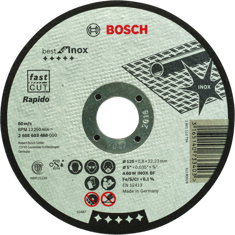 

BOSCH 2608603488 Disco corte recto Best for Inox - Rapido 125 mm 0,8 mm