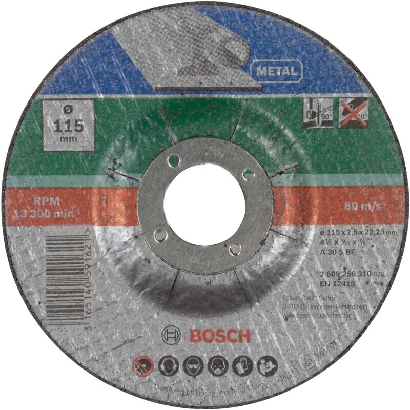 

BOSCH 2609256310 Disco de corte con centro rebajado, metal Ø 115 mm