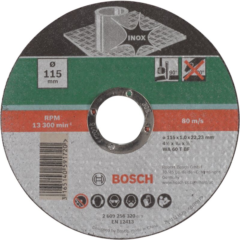 

BOSCH 2609256320 Disco de corte recto, inoxidable Ø 115 mm