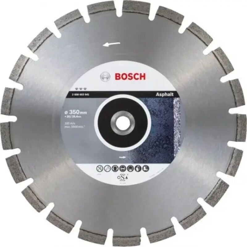Bosch - 2 608 603 641 - Lama de taglio de diamante Meglio for Asfalto (350 x 20/25,40 x 3,2 x 12 mm)