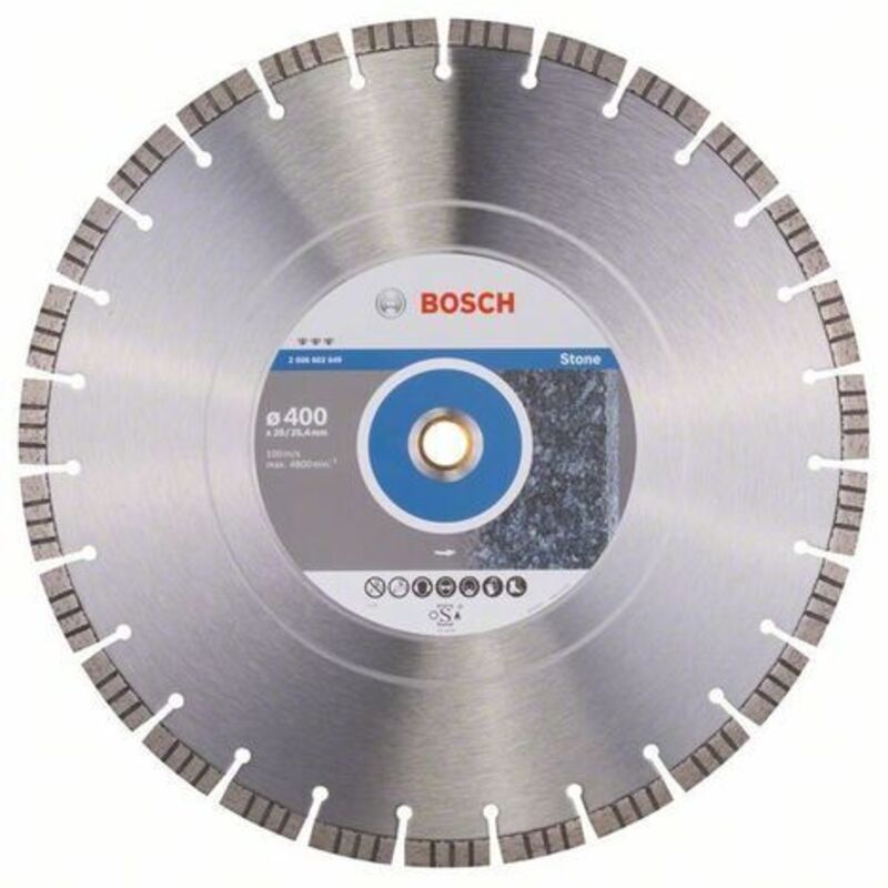 Bosch - 2 608 602 649 - Disco de taglio de diamante per Pietra - 400 x 20,00+25,40 x 3,2 x 12 mm (confezione de 1)