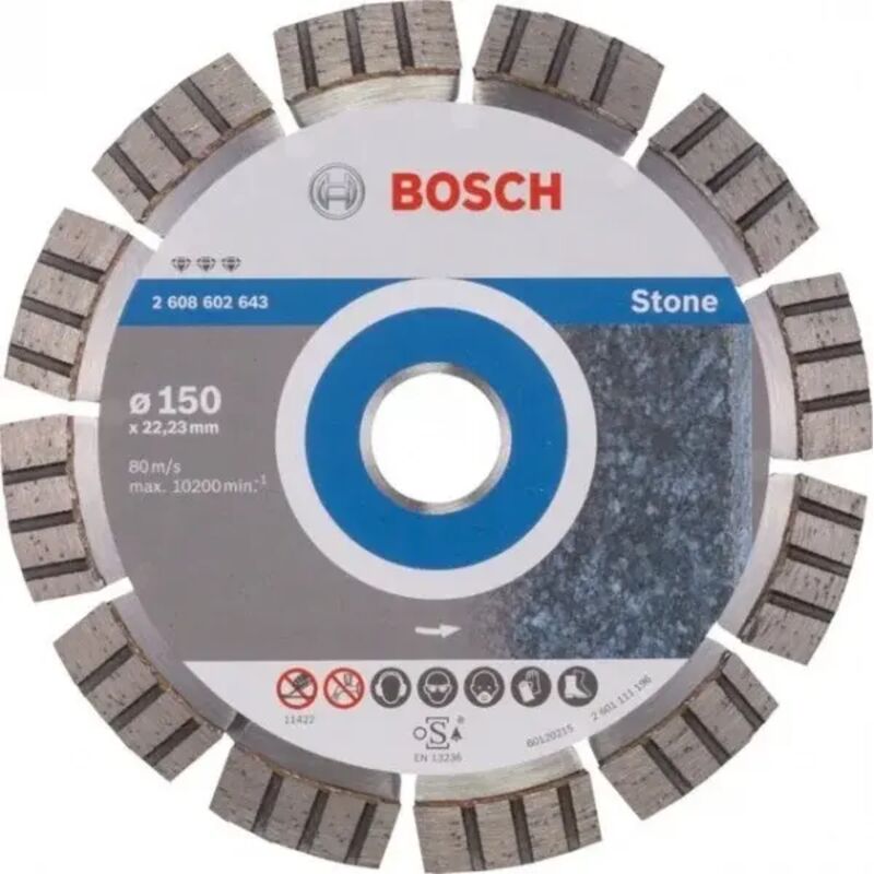Bosch Professional Disco diamantato Best for Stone, per pietra, 230 x 22, 23 x 2, 4 x 15 mm, accessorio per smerigliatrice angolare
