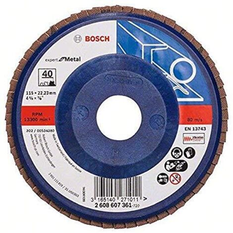 Bosch Disco Lamellare G40 115mm per Metallo - Nero - Resistente e Duraturo