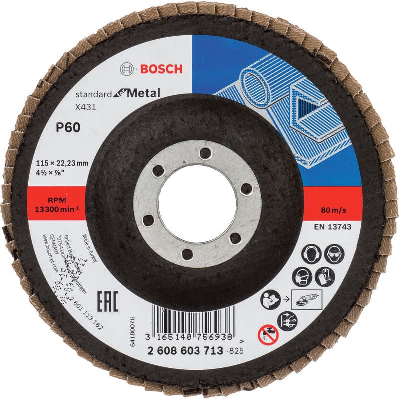 

BOSCH 2608603713 Disco láminas X431 Standard for Metal 115 mm 22,23 mm 60
