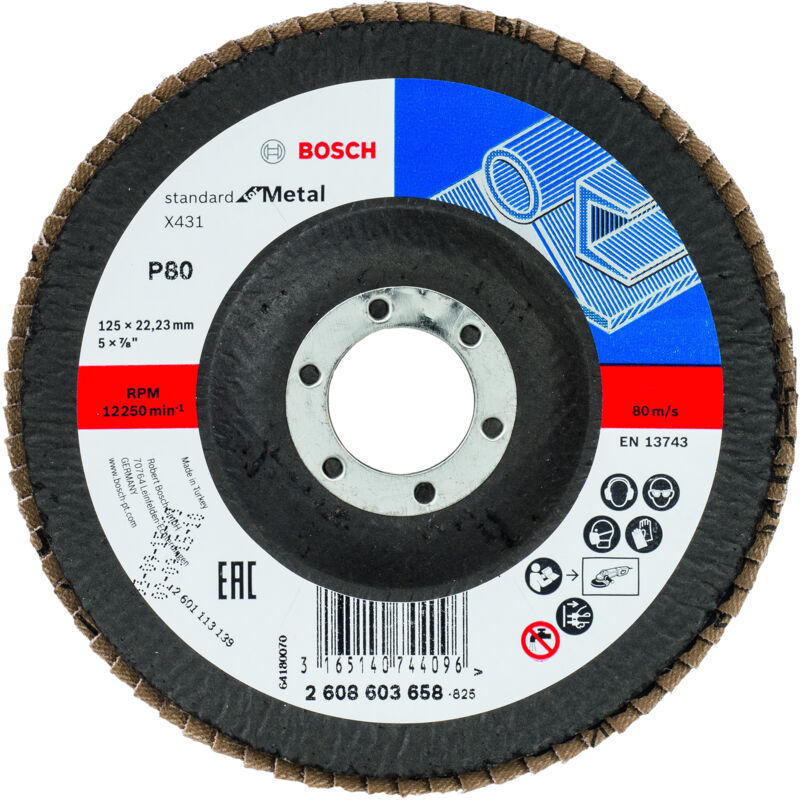

BOSCH 2608603658 Disco láminas X431 Standard for Metal 125 mm 22,23 mm 80