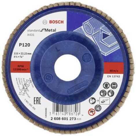 Bosch Disque à lamelles X431 Standard for Metal droit 115 mm 120 Plastique - 2608601273