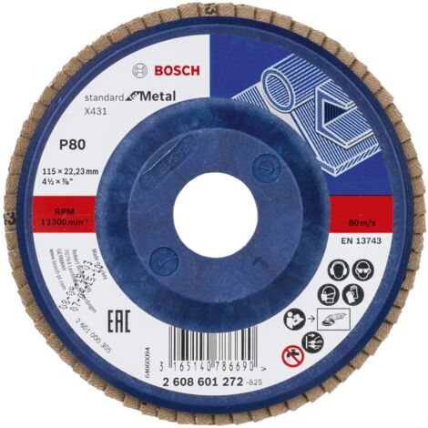 Bosch Disque à lamelles X431 Standard for Metal droit 115 mm 80 Plastique - 2608601272