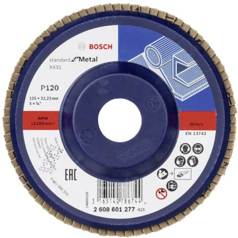 Bosch Disque à lamelles X431 Standard for Metal droit 125 mm 120 Plastique - 2608601277