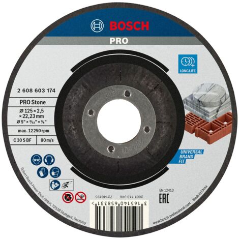 Bosch – Disque diamant pour meuleuse 125 mm – Coupe précise pour granit et marbre – Moyeu déporté – 2608603174