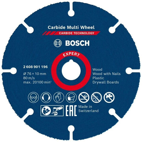 Bosch – Disque à lamelles carbure 76 mm 2608901196 – Alésage 10 mm – Pour bois, plastiques et composites – Coupe nette et durable