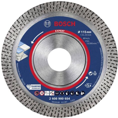 Bosch – Disque à tronçonner pour meuleuse 115mm – Céramique dure et pierre naturelle – Diamètre d'alésage 22,23mm – Épaisseur 1,4mm – 2608900654