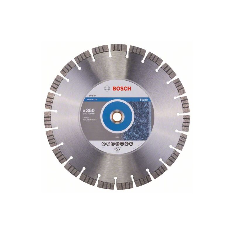 Bosch - Professional 2 608 602 648 - de disque de coupe diamanté Best for Stone 350 x 20,00+25,40 3,2 15 mm (pack 1)