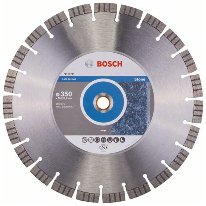 Bosch Disque à tronçonner diamanté Best for Stone 350 x 20 00+25 40 x 3 2 x 15 mm 2608602648