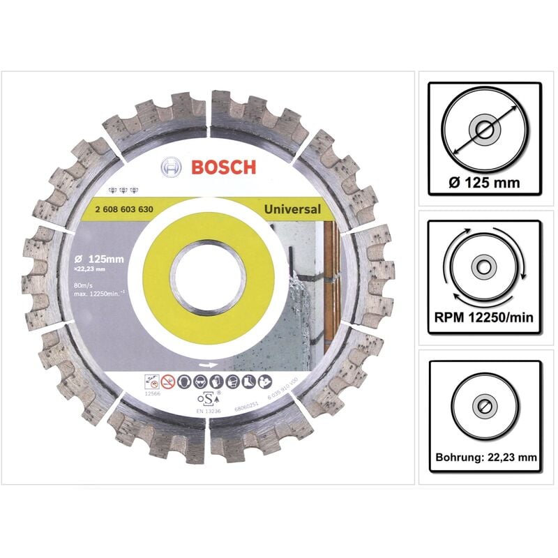 Best for Universal Disque à tronçonner diamant 125 x 22,23 mm ( 2608603630 ) - Bosch