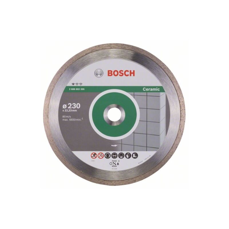 Bosch - Disque à tronçonner diamanté Standard for Ceramic 230x22,23x1,6x7 mm 2608602205