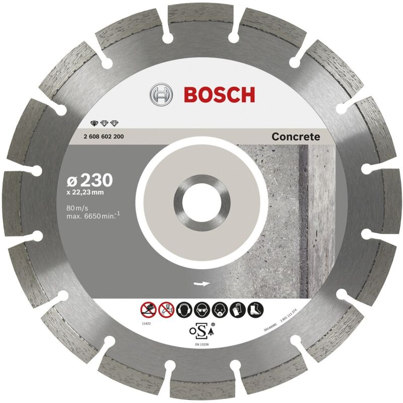 Bosch - 10x disques à tronçonner diamantés Standard for Concrete, 230 x 22,23 x 2,3 x 10 mm -2608603243
