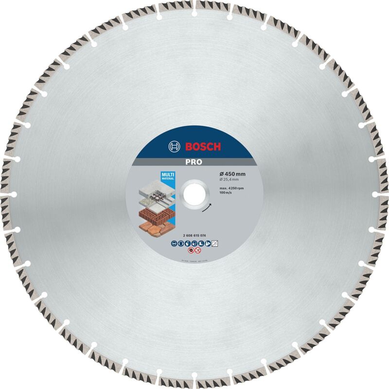 Bosch - Disque à tronçonner diamanté pro Multi Material 450 x 25,4 mm - 2608615074