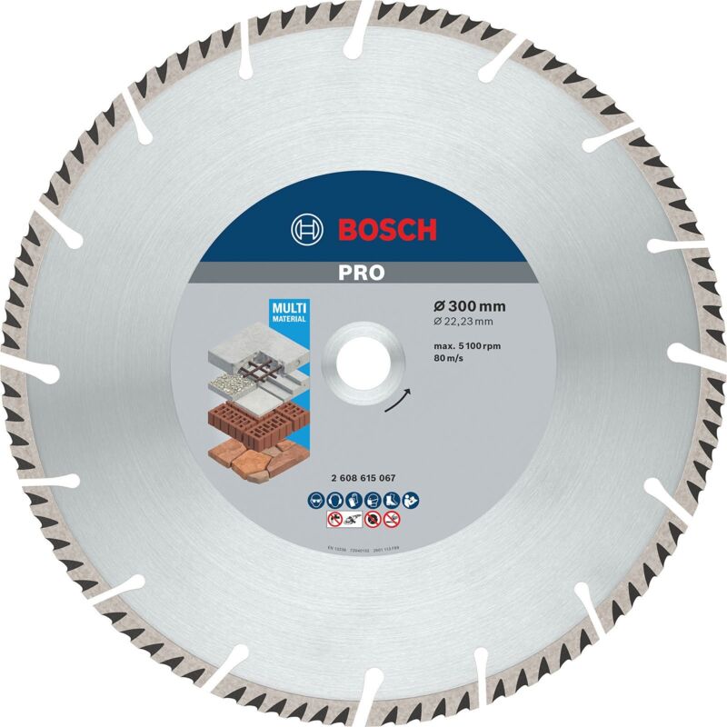 Bosch - Disque à tronçonner diamanté pro Multi Material 300 x 22,23 mm - 2608615067