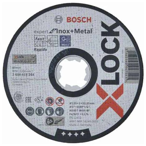 Disque a tronconner BOSCH® droit pr metal ac insert X-Lock diam. 125 x 1,6 mm