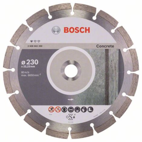 Bosch – Disque à tronçonner pour meuleuse 230 mm – Alésage 22,23 mm – Largeur de coupe 2,3 mm – Pour béton armé et brique - 2608602200