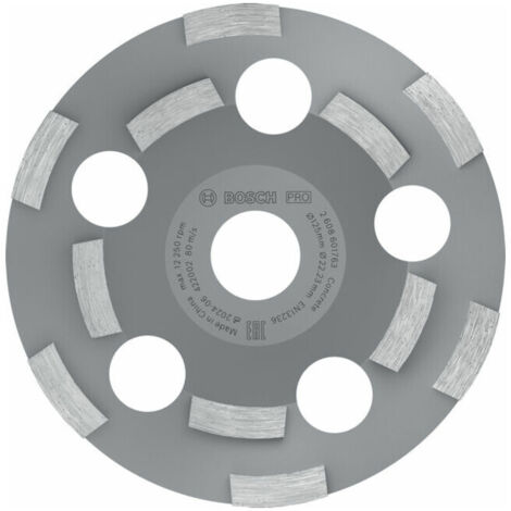 Bosch – Disque diamant pour meuleuse 125 mm – Diamètre alésage 22,23 mm – Balourd 50 g/mm – Pour béton et chapes – 2608602553