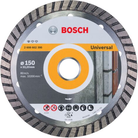 Bosch – Disque diamant pour meuleuse 150 mm – Coupe nette pour béton et maçonnerie – Alésage 22,23 mm – 2608602395