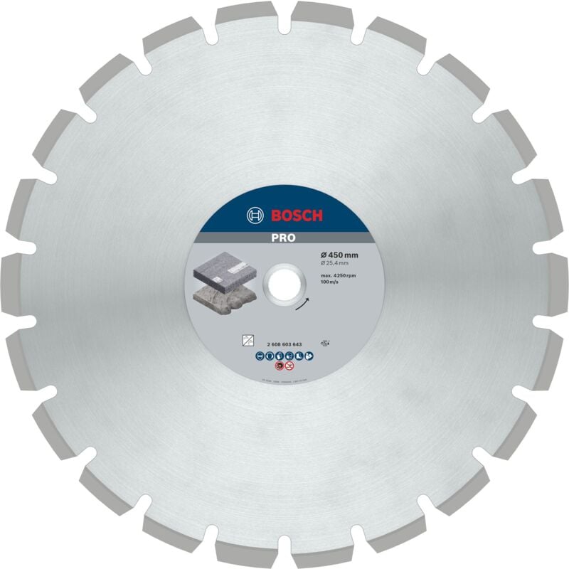 Bosch - Disque à tronçonner diamanté Best for Asphalt 450 x 25,40 x 3,6 x 12 mm