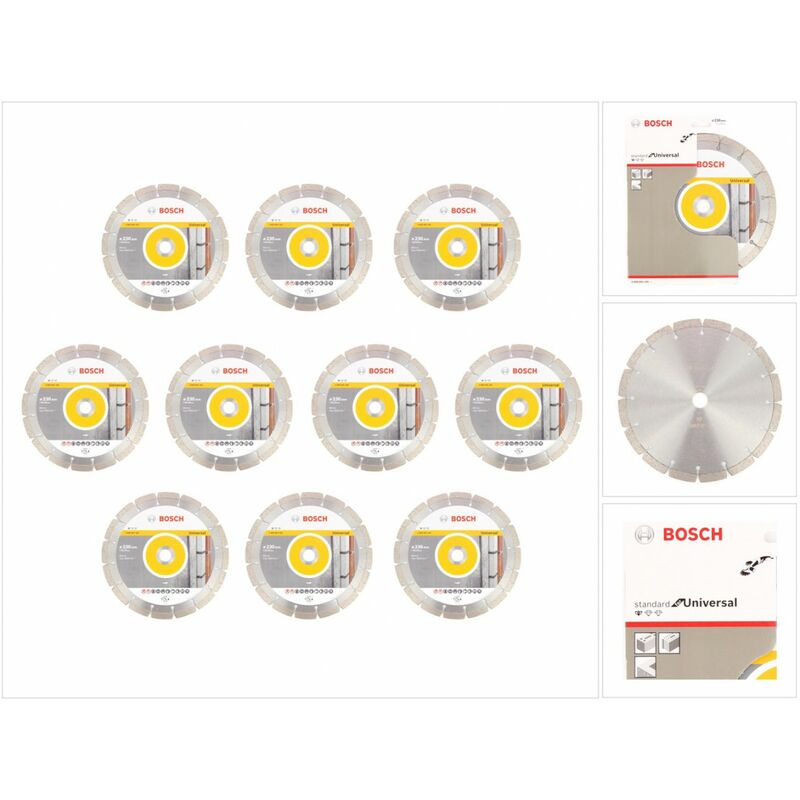 Bosch Professional - Bosch Disque à tronçonner diamanté Standard Universal 230 mm, Prise de béton 22,23 mm 10 pcs. ( 2608615065 )