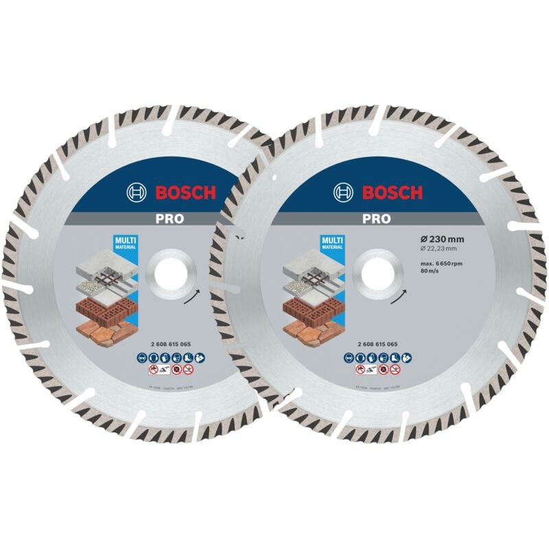 Bosch Disque à tronçonner diamanté Standard Universal 230 mm, Prise de béton 22,23 mm 2 pcs. ( 2608615065 )
