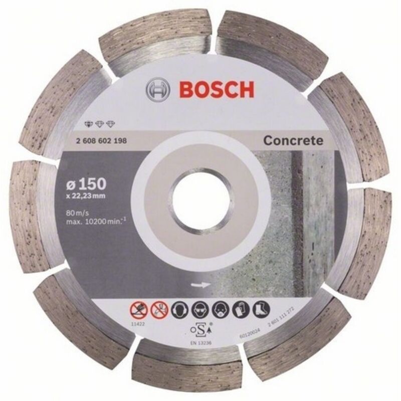 Bosch - disque à tronçonner diamanté standard for concrete (150 x 22,23 x 2 x 10 mm)