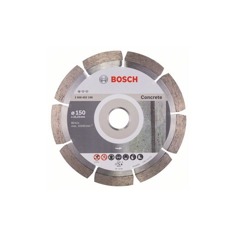Bosch - disque à tronçonner diamanté standard for concrete (150 x 22,23 x 2 x 10 mm)